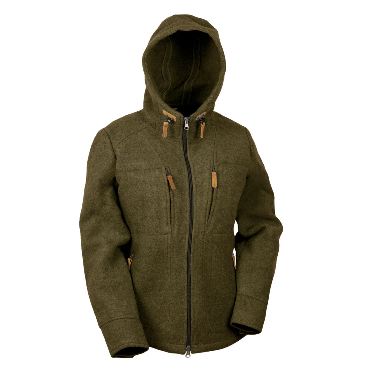 Lodenfleecejacke dunkelgrün