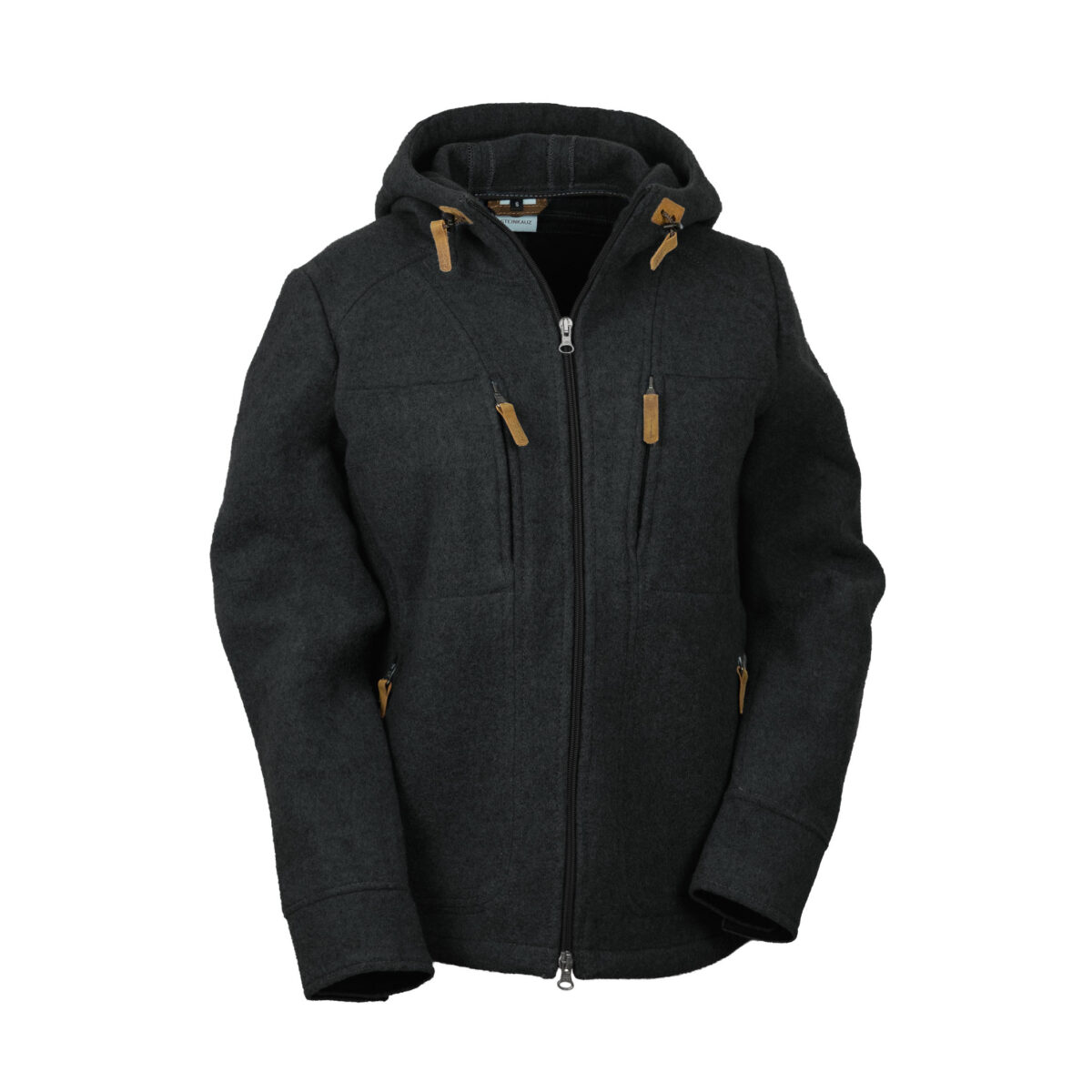 schwarze Lodenfleecejacke