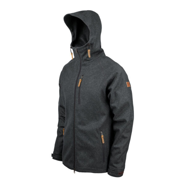 Lodenjacke mit Kapuze in Grau