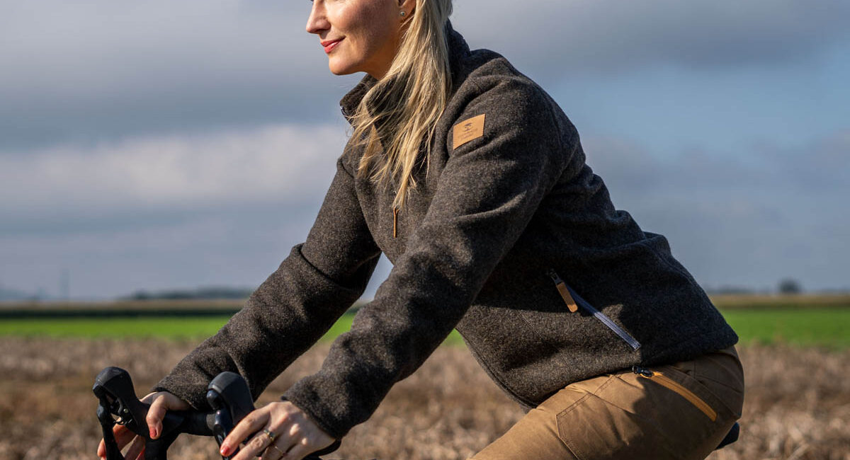 Damen-Fahrradjacke aus Lodenfleece