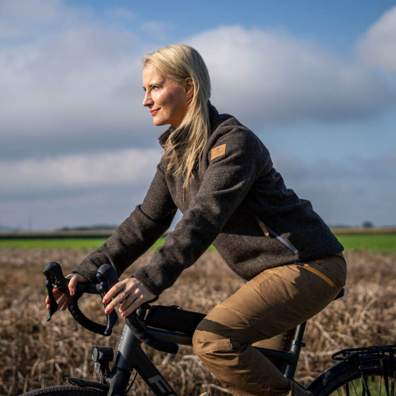 Damen-Fahrradjacke aus Lodenfleece